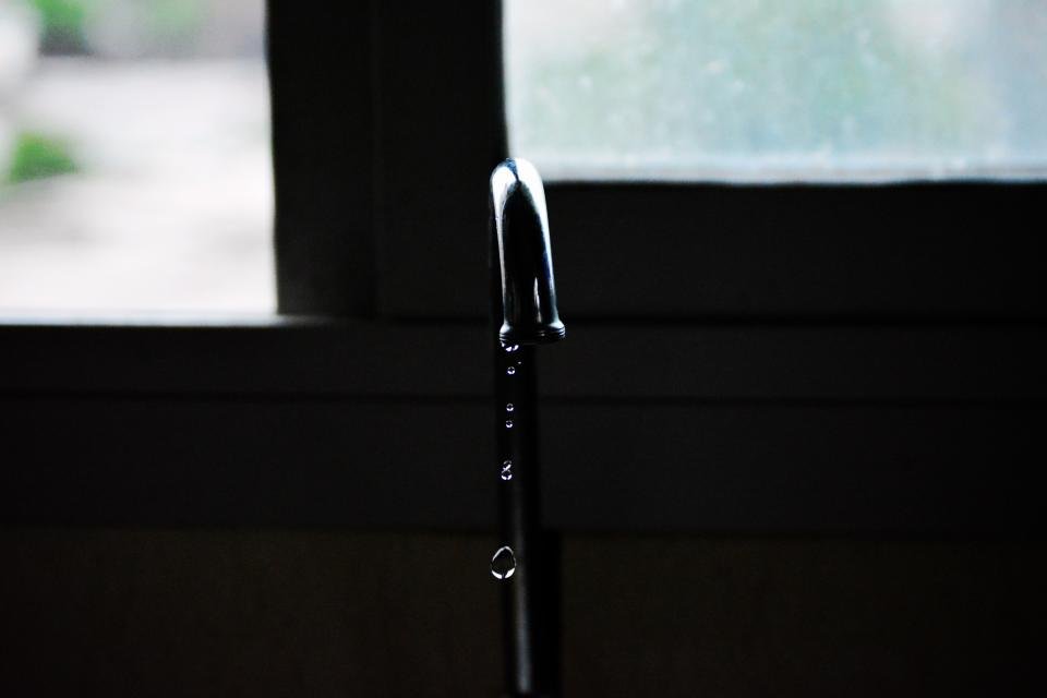 Water dripping from a tap